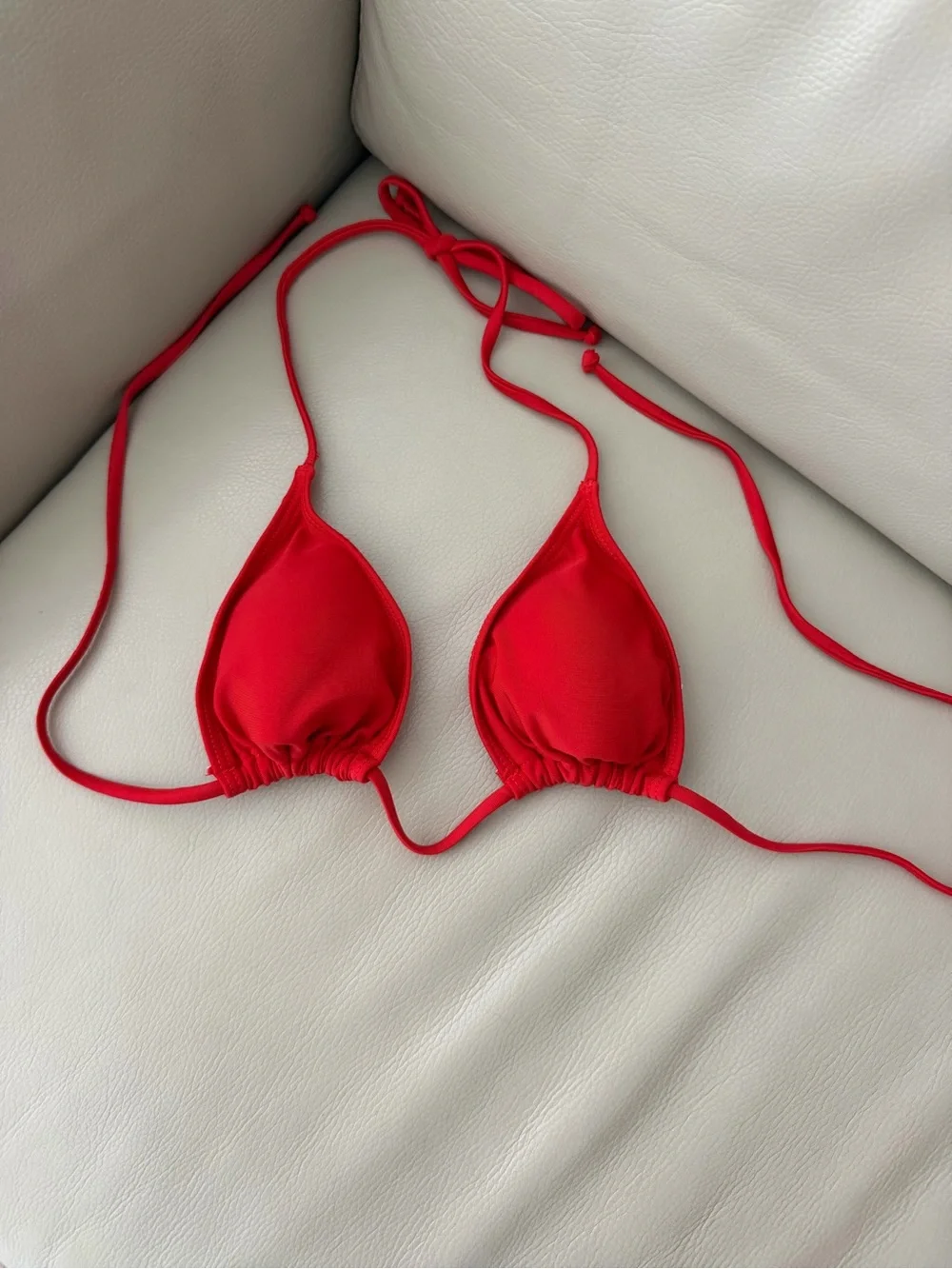 Red String Triangle Bikini Set